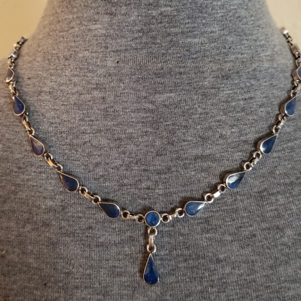 Dark blue stone necklace